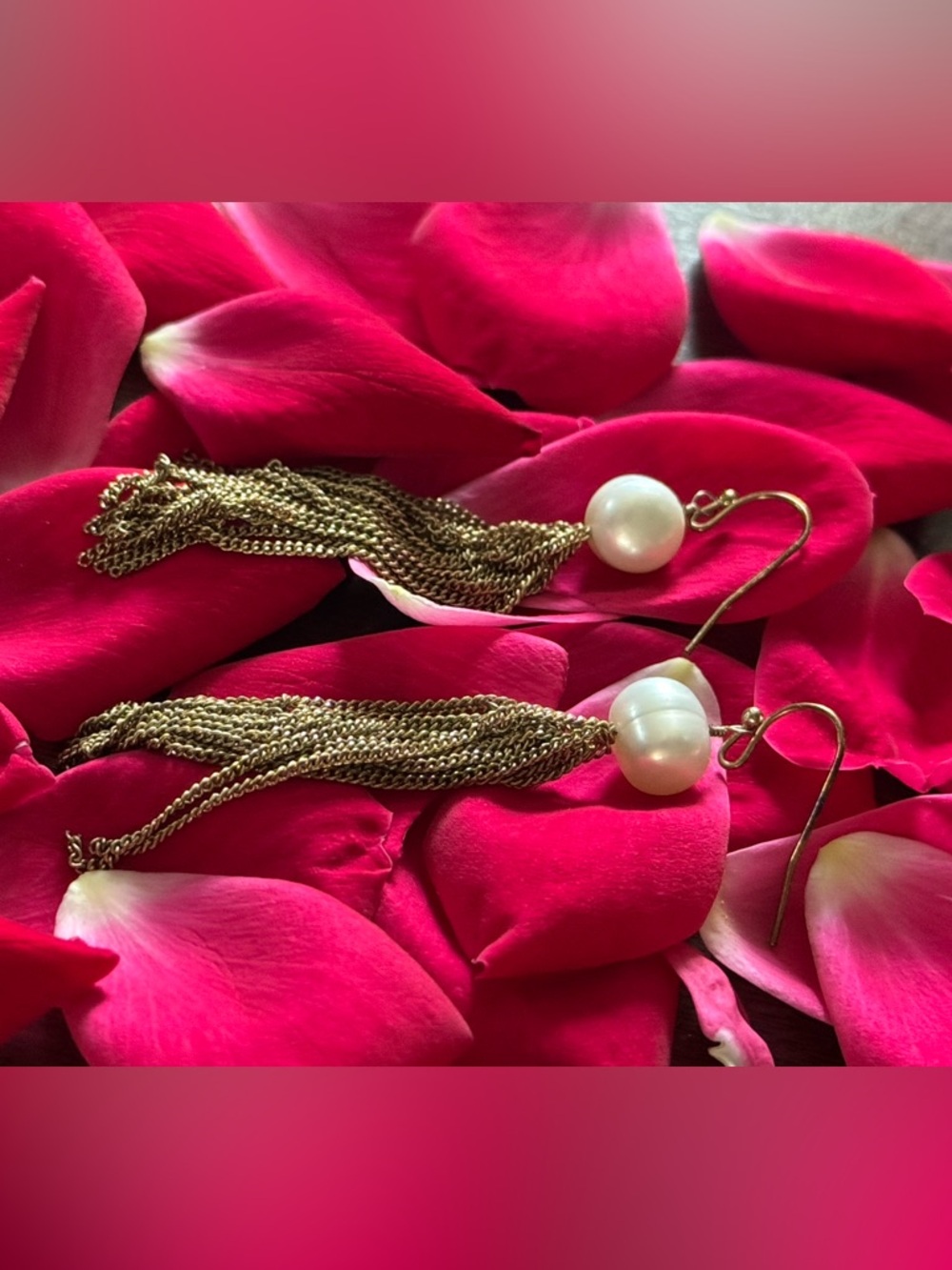 Baroque Pearl And Multi-chain Tasseled Earrings Hook Fastener